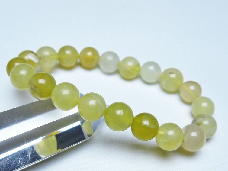 オパール ブレスレット 10mm イエローオパール コモンオパール 一点物 メール便可 [M便 1/10] 111-48695