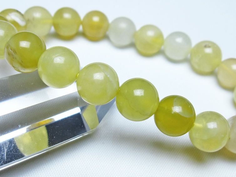 オパール ブレスレット 10mm イエローオパール コモンオパール 一点物 メール便可 [M便 1/10] 111-48695