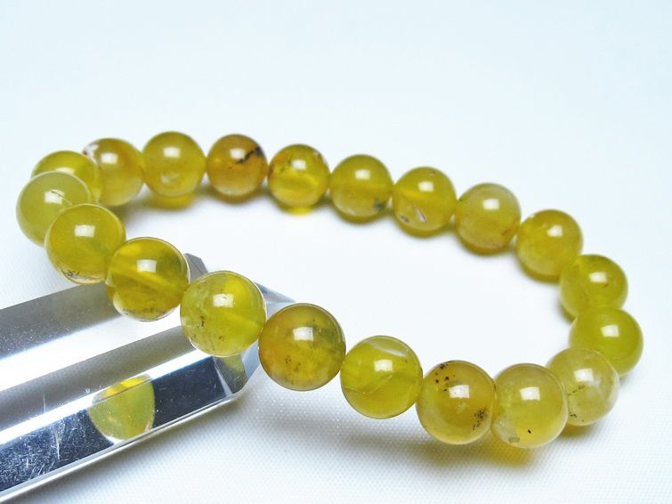 オパール ブレスレット 10mm イエローオパール コモンオパール 一点物 メール便可 [M便 1/10] 111-48699
