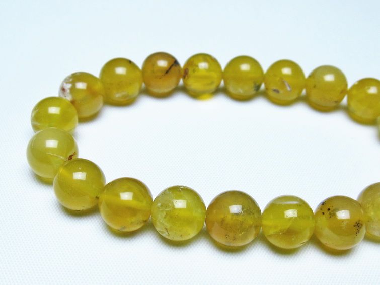 オパール ブレスレット 10mm イエローオパール コモンオパール 一点物 メール便可 [M便 1/10] 111-48699