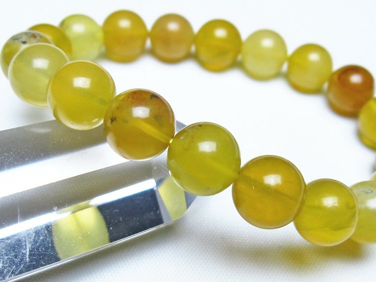 オパール ブレスレット 10mm イエローオパール コモンオパール 一点物 メール便可 [M便 1/10] 111-48701