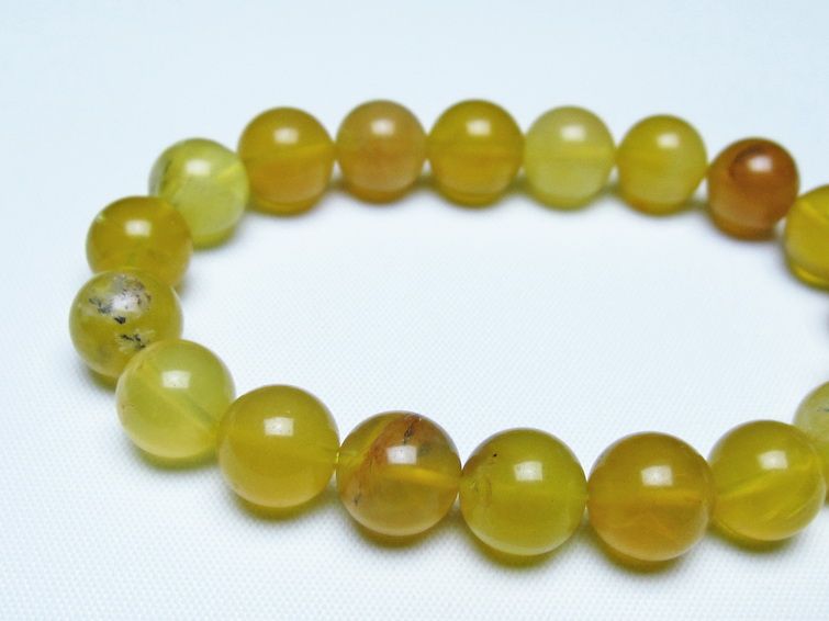 オパール ブレスレット 10mm イエローオパール コモンオパール 一点物 メール便可 [M便 1/10] 111-48701