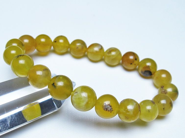 オパール ブレスレット 10mm イエローオパール コモンオパール 一点物 メール便可 [M便 1/10] 111-48703