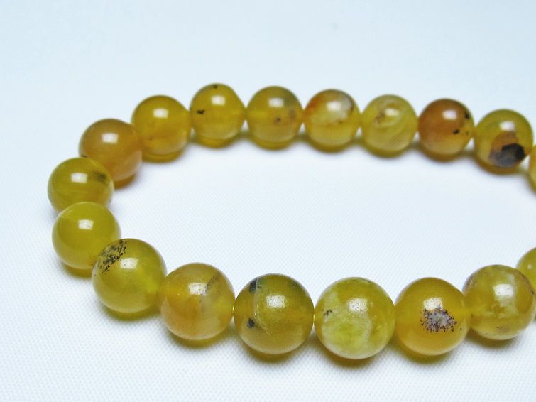オパール ブレスレット 10mm イエローオパール コモンオパール 一点物 メール便可 [M便 1/10] 111-48703