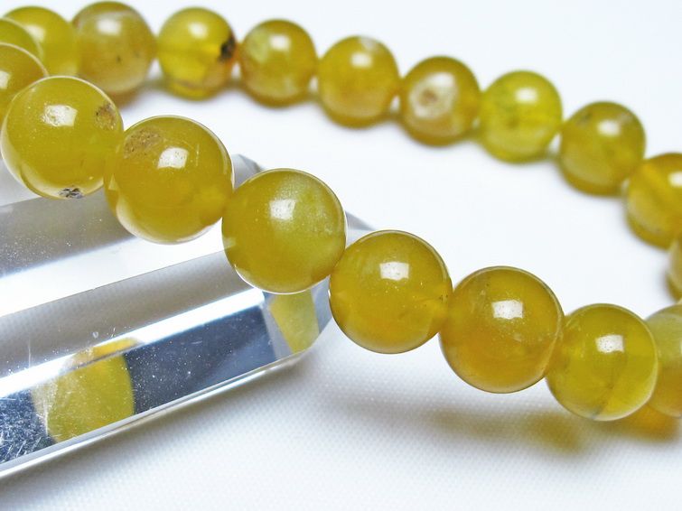 オパール ブレスレット 10mm イエローオパール コモンオパール 一点物 メール便可 [M便 1/10] 111-48704