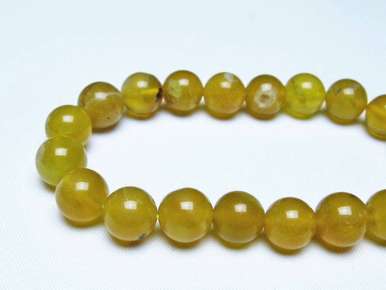オパール ブレスレット 10mm イエローオパール コモンオパール 一点物 メール便可 [M便 1/10] 111-48704