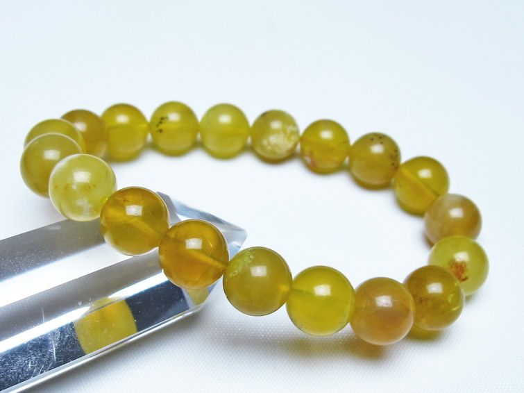 オパール ブレスレット 10mm イエローオパール コモンオパール 一点物 メール便可 [M便 1/10] 111-48705