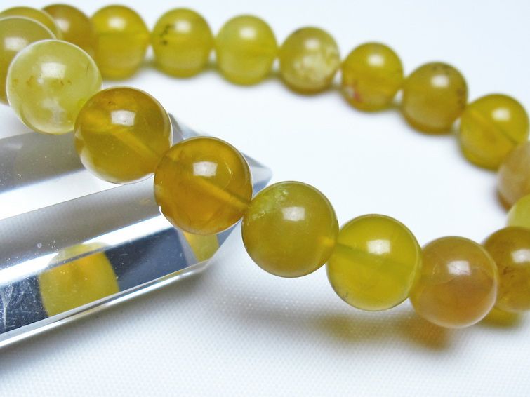 オパール ブレスレット 10mm イエローオパール コモンオパール 一点物 メール便可 [M便 1/10] 111-48705