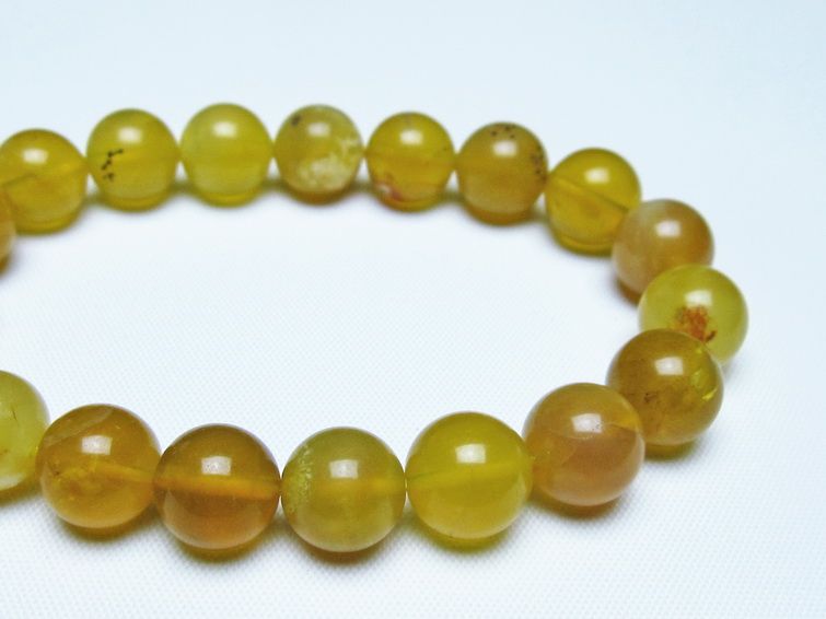 オパール ブレスレット 10mm イエローオパール コモンオパール 一点物 メール便可 [M便 1/10] 111-48705