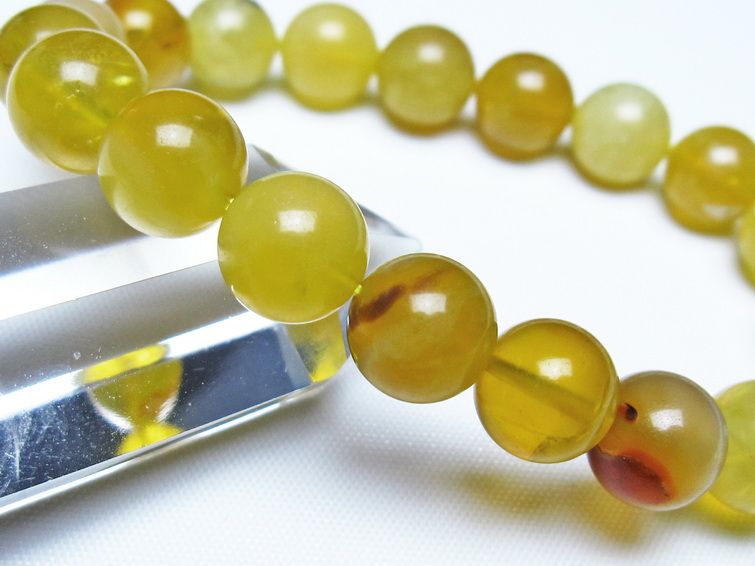 オパール ブレスレット 10mm イエローオパール コモンオパール 一点物 メール便可 [M便 1/10] 111-48706