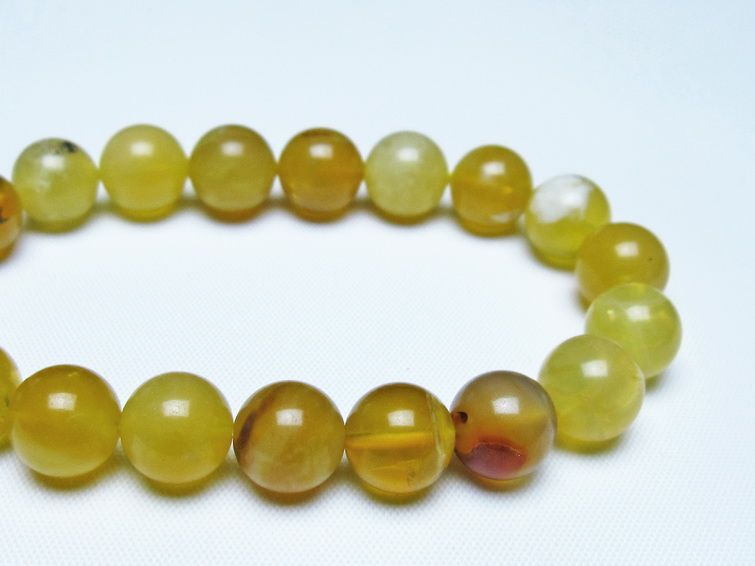 オパール ブレスレット 10mm イエローオパール コモンオパール 一点物 メール便可 [M便 1/10] 111-48706