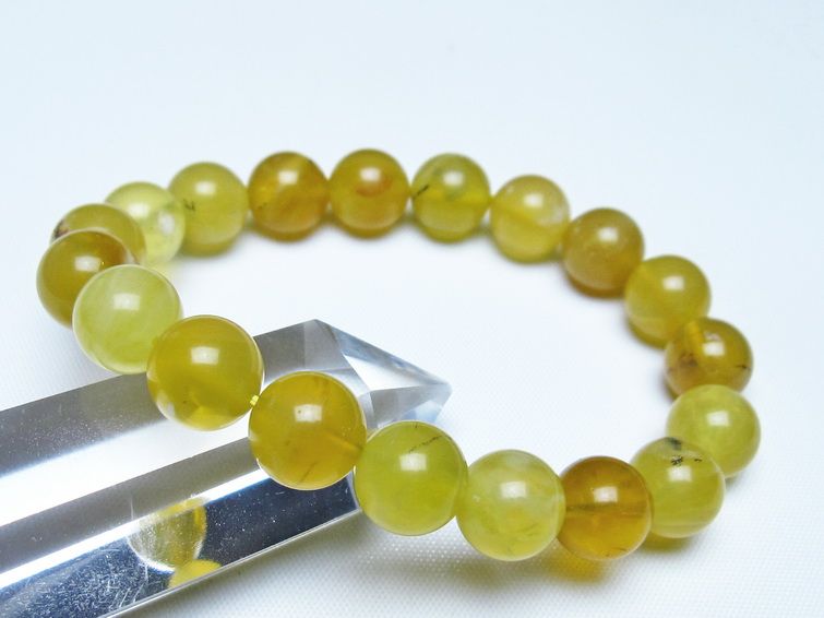 オパール ブレスレット 10mm イエローオパール コモンオパール 一点物 メール便可 [M便 1/10] 111-48707