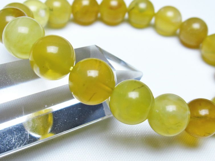 オパール ブレスレット 10mm イエローオパール コモンオパール 一点物 メール便可 [M便 1/10] 111-48707