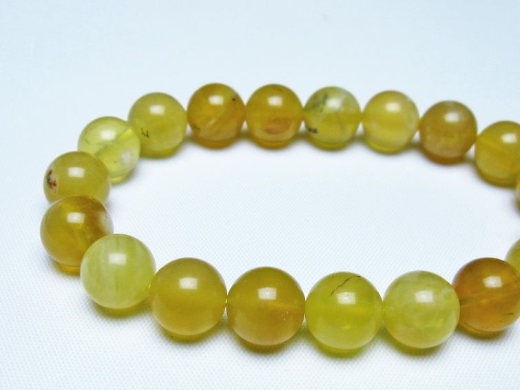 オパール ブレスレット 10mm イエローオパール コモンオパール 一点物 メール便可 [M便 1/10] 111-48707