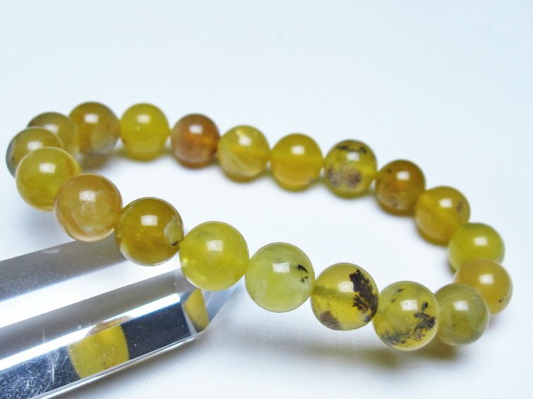 オパール ブレスレット 10mm イエローオパール コモンオパール 一点物 メール便可 [M便 1/10] 111-48708
