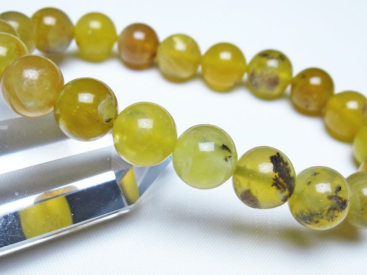 オパール ブレスレット 10mm イエローオパール コモンオパール 一点物 メール便可 [M便 1/10] 111-48708