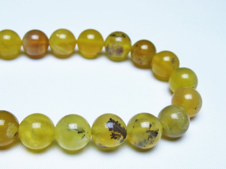 オパール ブレスレット 10mm イエローオパール コモンオパール 一点物 メール便可 [M便 1/10] 111-48708