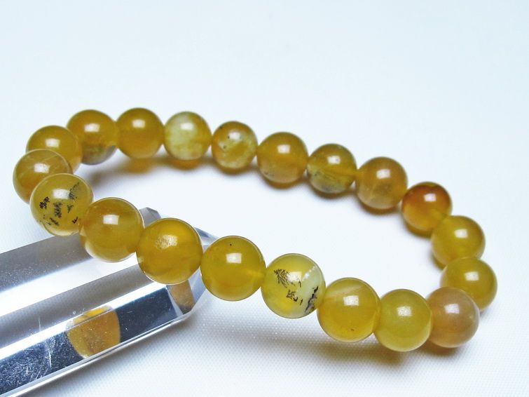 オパール ブレスレット 10mm イエローオパール コモンオパール 一点物 メール便可 [M便 1/10] 111-48709