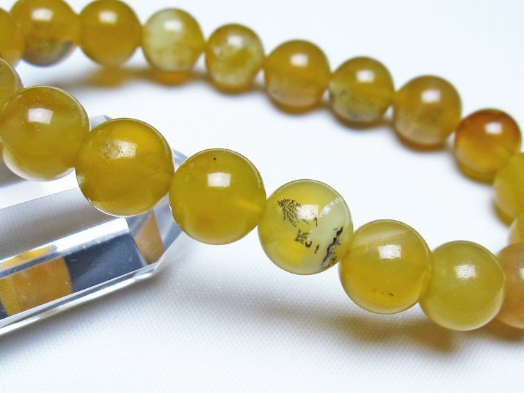 オパール ブレスレット 10mm イエローオパール コモンオパール 一点物 メール便可 [M便 1/10] 111-48709