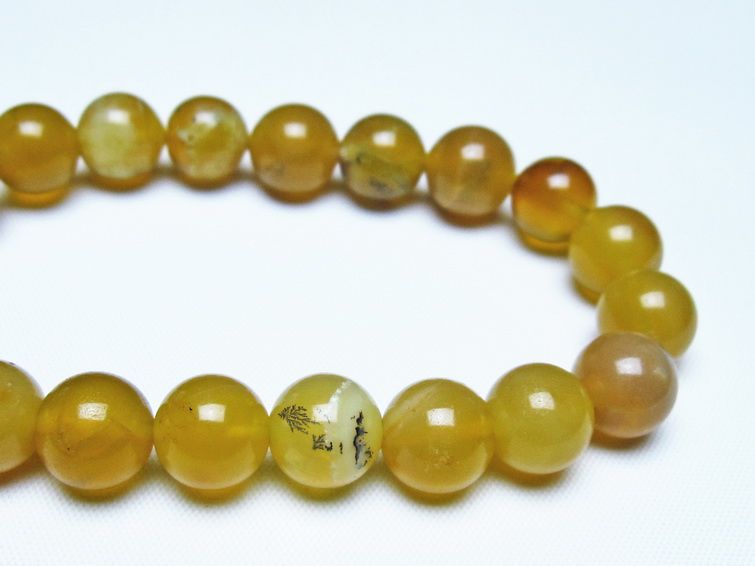 オパール ブレスレット 10mm イエローオパール コモンオパール 一点物 メール便可 [M便 1/10] 111-48709
