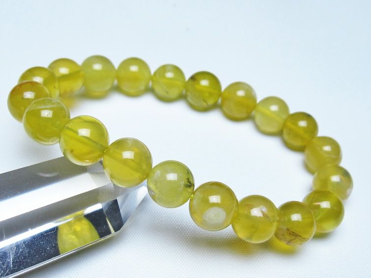 オパール ブレスレット 10mm イエローオパール コモンオパール 一点物 メール便可 [M便 1/10] 111-48711