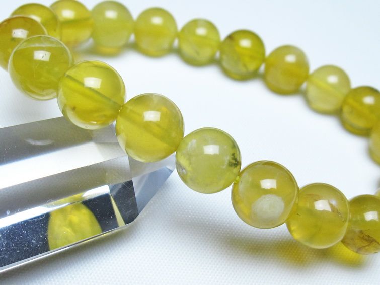 オパール ブレスレット 10mm イエローオパール コモンオパール 一点物 メール便可 [M便 1/10] 111-48711
