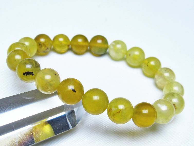 オパール ブレスレット 10mm イエローオパール コモンオパール 一点物 メール便可 [M便 1/10] 111-48712