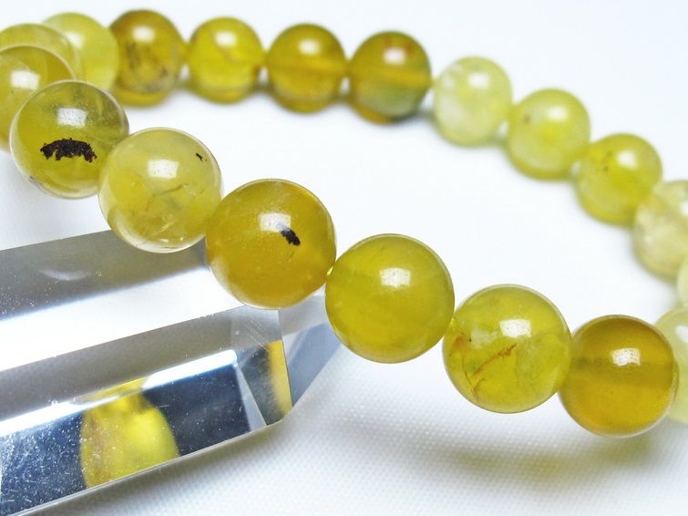 オパール ブレスレット 10mm イエローオパール コモンオパール 一点物 メール便可 [M便 1/10] 111-48712