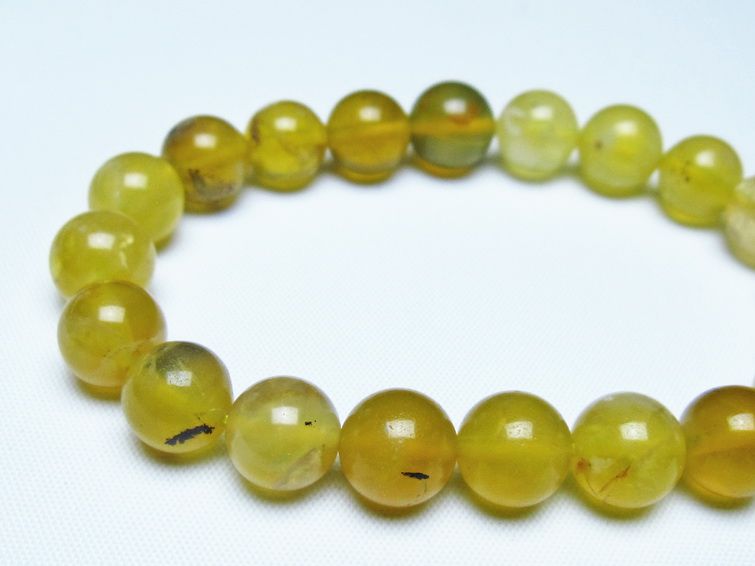 オパール ブレスレット 10mm イエローオパール コモンオパール 一点物 メール便可 [M便 1/10] 111-48712