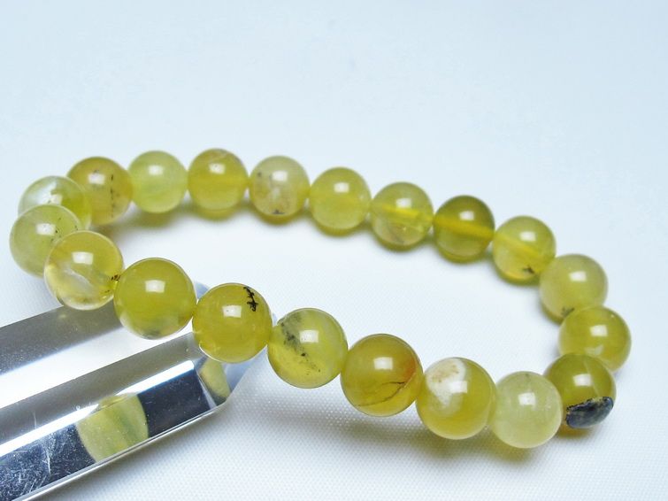 オパール ブレスレット 10mm イエローオパール コモンオパール 一点物 メール便可 [M便 1/10] 111-48714