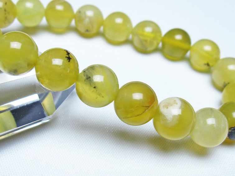 オパール ブレスレット 10mm イエローオパール コモンオパール 一点物 メール便可 [M便 1/10] 111-48714