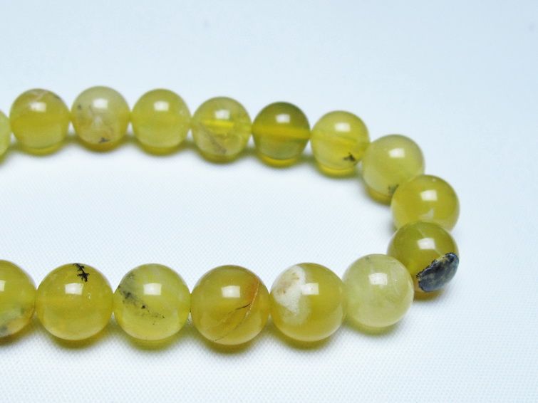 オパール ブレスレット 10mm イエローオパール コモンオパール 一点物 メール便可 [M便 1/10] 111-48714