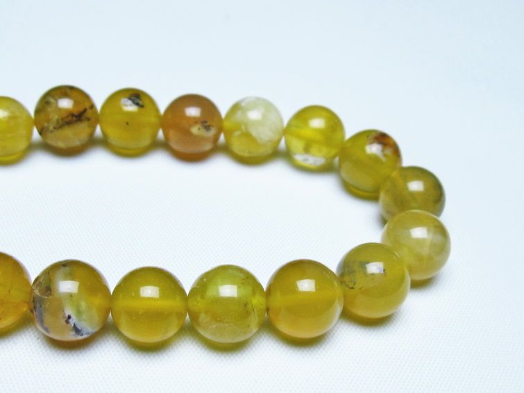 オパール ブレスレット 10mm イエローオパール コモンオパール 一点物 メール便可 [M便 1/10] 111-48715