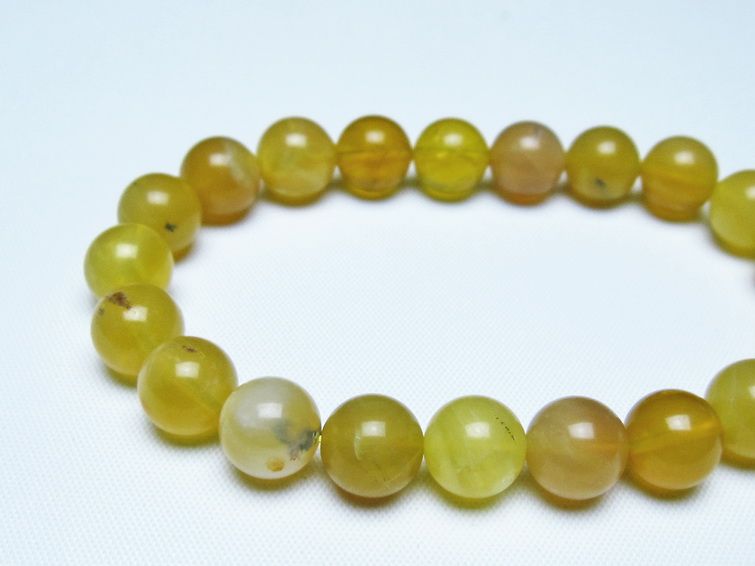 オパール ブレスレット 9mm イエローオパール コモンオパール 一点物 メール便可 [M便 1/10] 111-48721