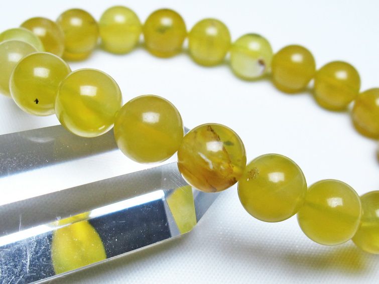 オパール ブレスレット 9mm イエローオパール コモンオパール 一点物 メール便可 [M便 1/10] 111-48722
