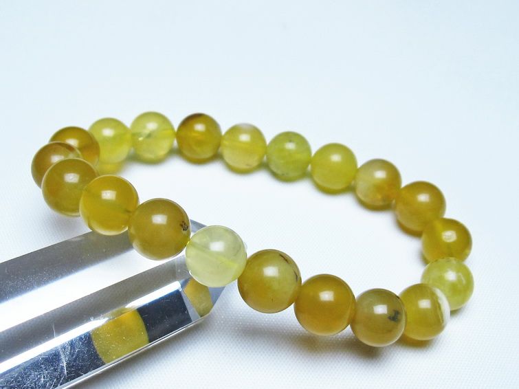 オパール ブレスレット 9mm イエローオパール コモンオパール 一点物 メール便可 [M便 1/10] 111-48723