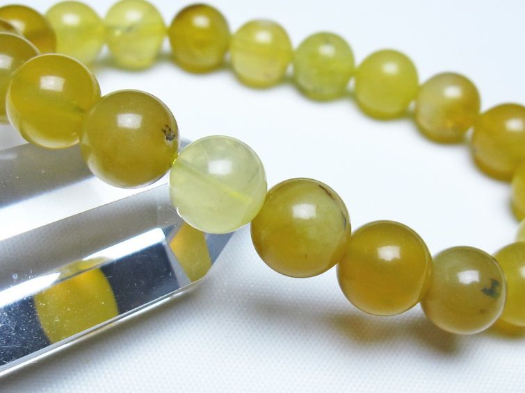 オパール ブレスレット 9mm イエローオパール コモンオパール 一点物 メール便可 [M便 1/10] 111-48723