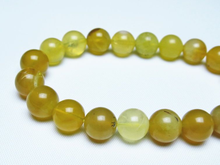 オパール ブレスレット 9mm イエローオパール コモンオパール 一点物 メール便可 [M便 1/10] 111-48723