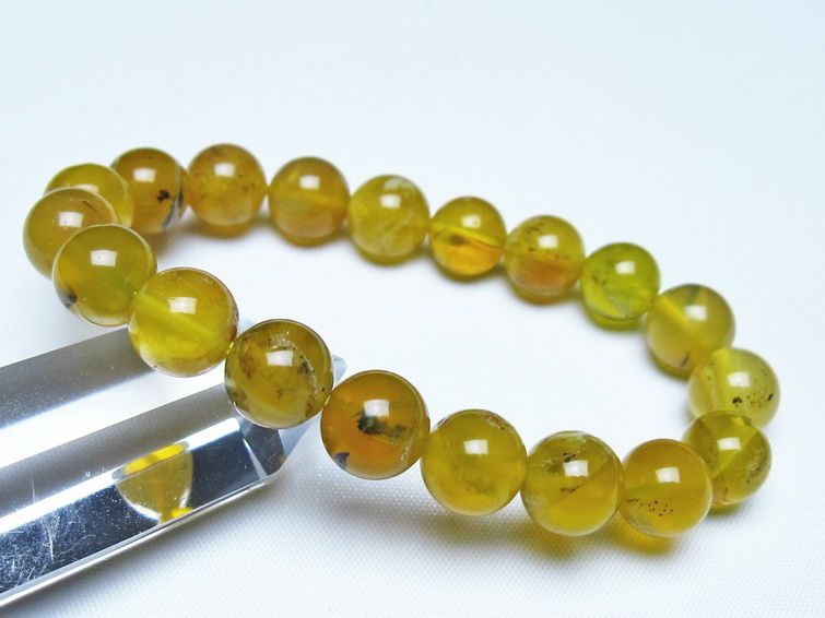 オパール ブレスレット 10mm イエローオパール コモンオパール 一点物 メール便可 [M便 1/10] 111-48725