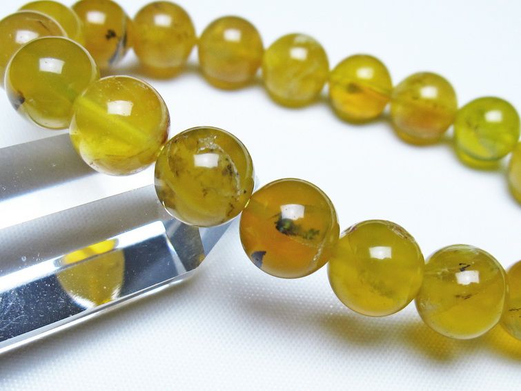 オパール ブレスレット 10mm イエローオパール コモンオパール 一点物 メール便可 [M便 1/10] 111-48725
