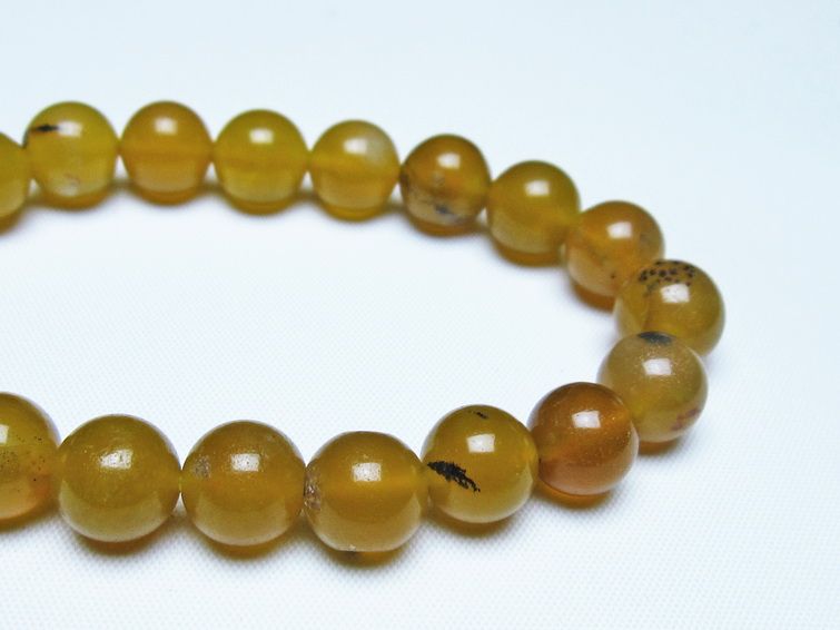 オパール ブレスレット 10mm イエローオパール コモンオパール 一点物 メール便可 [M便 1/10] 111-48726