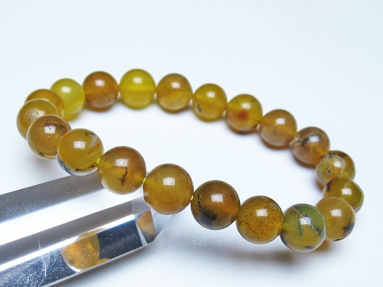 オパール ブレスレット 10mm イエローオパール コモンオパール 一点物 メール便可 [M便 1/10] 111-48727