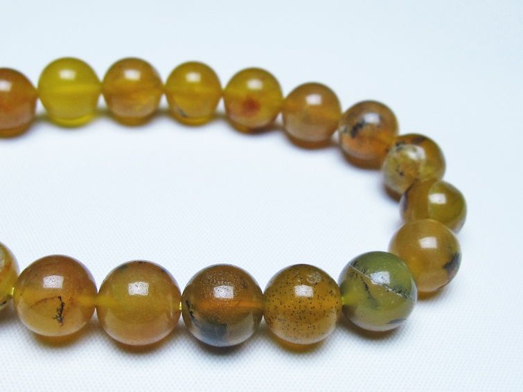 オパール ブレスレット 10mm イエローオパール コモンオパール 一点物 メール便可 [M便 1/10] 111-48727