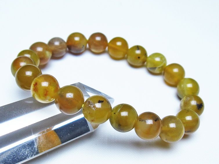 オパール ブレスレット 10mm イエローオパール コモンオパール 一点物 メール便可 [M便 1/10] 111-48728