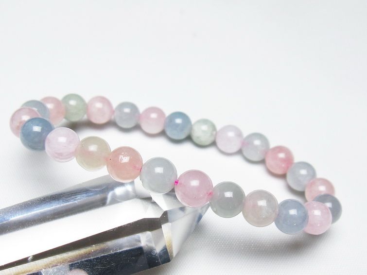 ミックスカラーベリル ブレスレット 8mm 一点物 メール便可 [M便 1/10] 111-48732 【sold out】