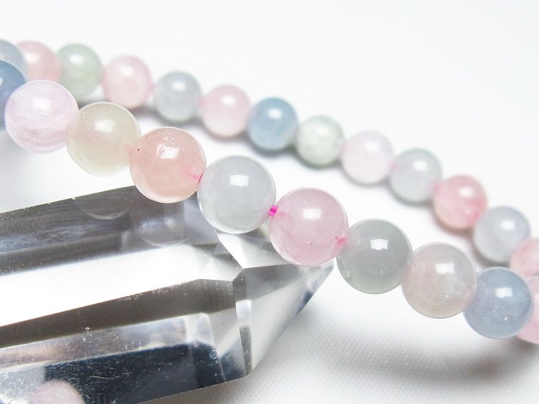 ミックスカラーベリル ブレスレット 8mm 一点物 メール便可 [M便 1/10] 111-48732 【sold out】