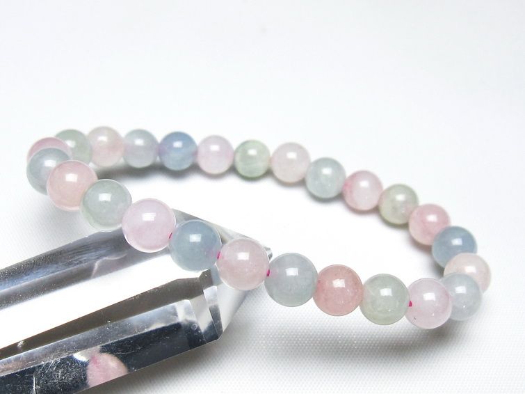 ミックスカラーベリル ブレスレット 8mm 一点物 メール便可 [M便 1/10] 111-48734 【sold out】