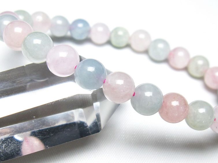 ミックスカラーベリル ブレスレット 8mm 一点物 メール便可 [M便 1/10] 111-48734 【sold out】