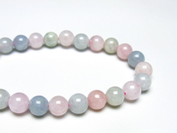 ミックスカラーベリル ブレスレット 8mm 一点物 メール便可 [M便 1/10] 111-48734 【sold out】