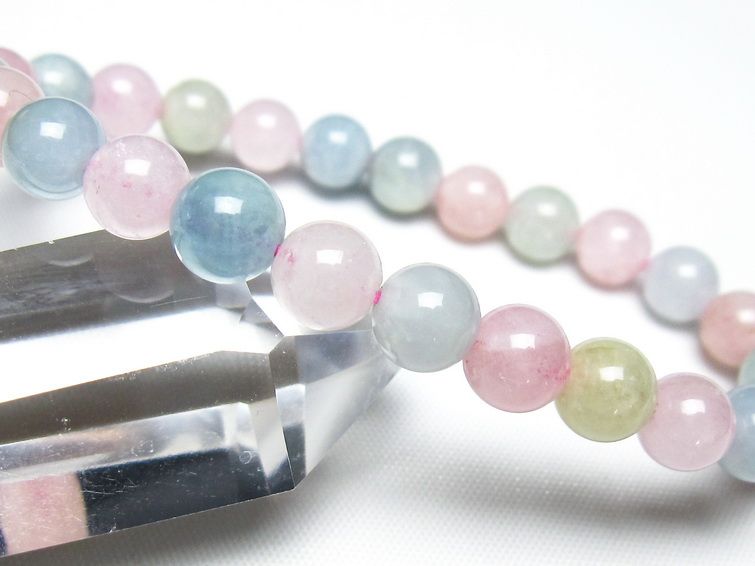 ミックスカラーベリル ブレスレット 8mm 一点物 メール便可 [M便 1/10] 111-48735 【sold out】